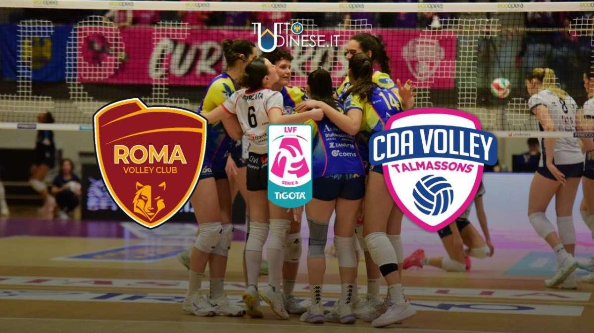 DIRETTA Serie A2 SMI Roma-CDA Talmassons FVG 0-3: RISULTATO FINALE