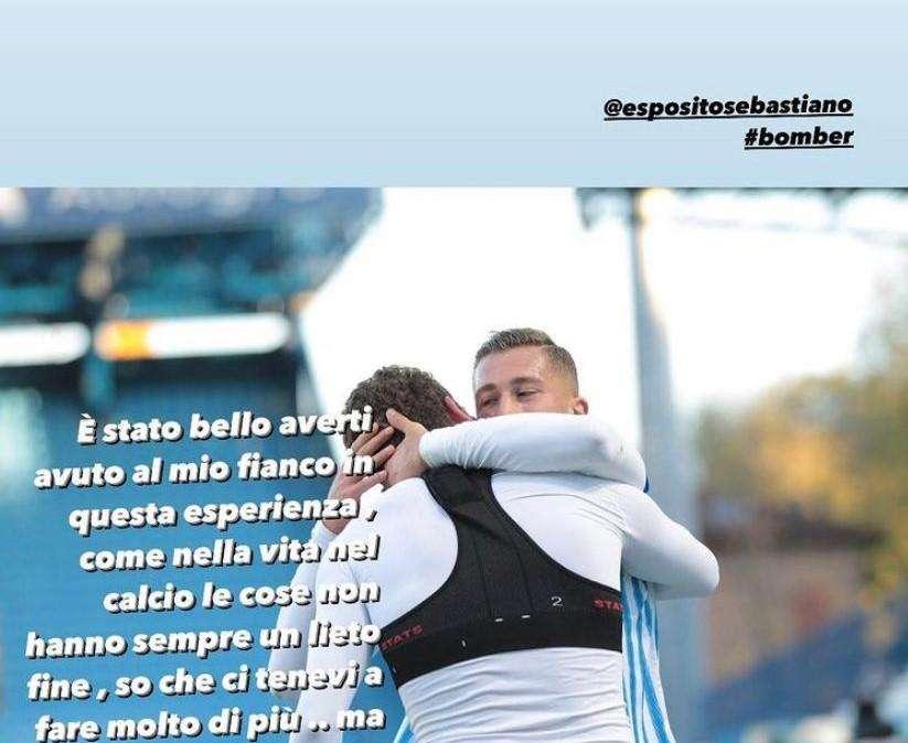 Salva Esposito saluta Seba: "Mettici tutto te stesso nella nuova avventura"