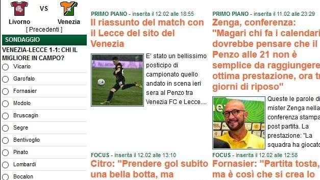 Votate il vostro MVP di Venezia-Lecce sul nostro sito!