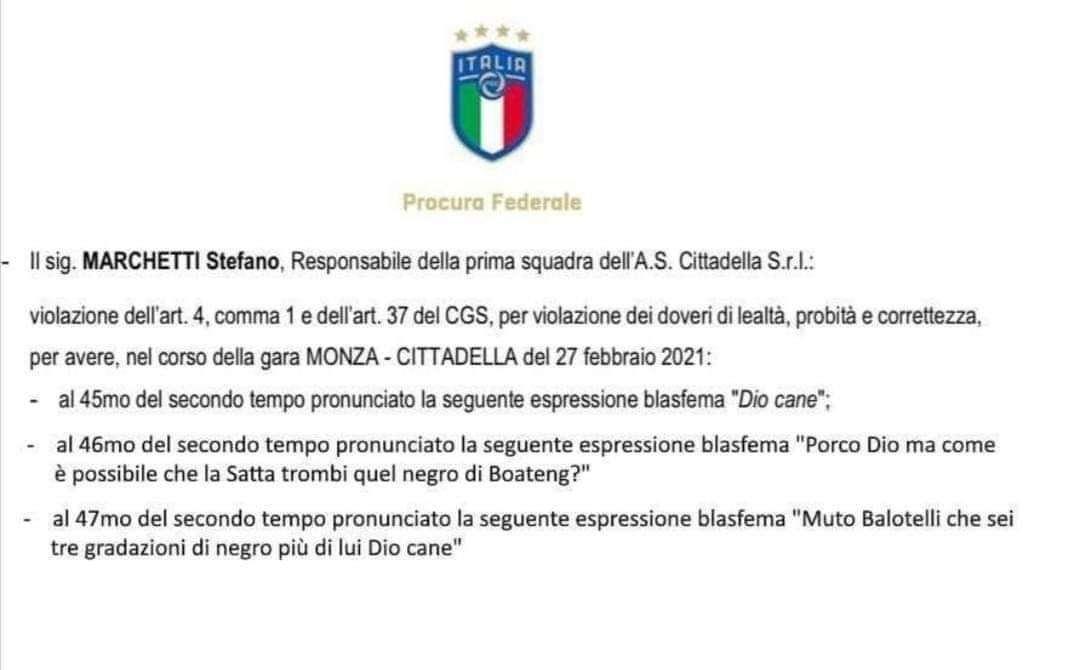Attenti al falso: contraffatto un documento della Procura Federale, nessuna controversia per il DG del Cittadella Marchetti
