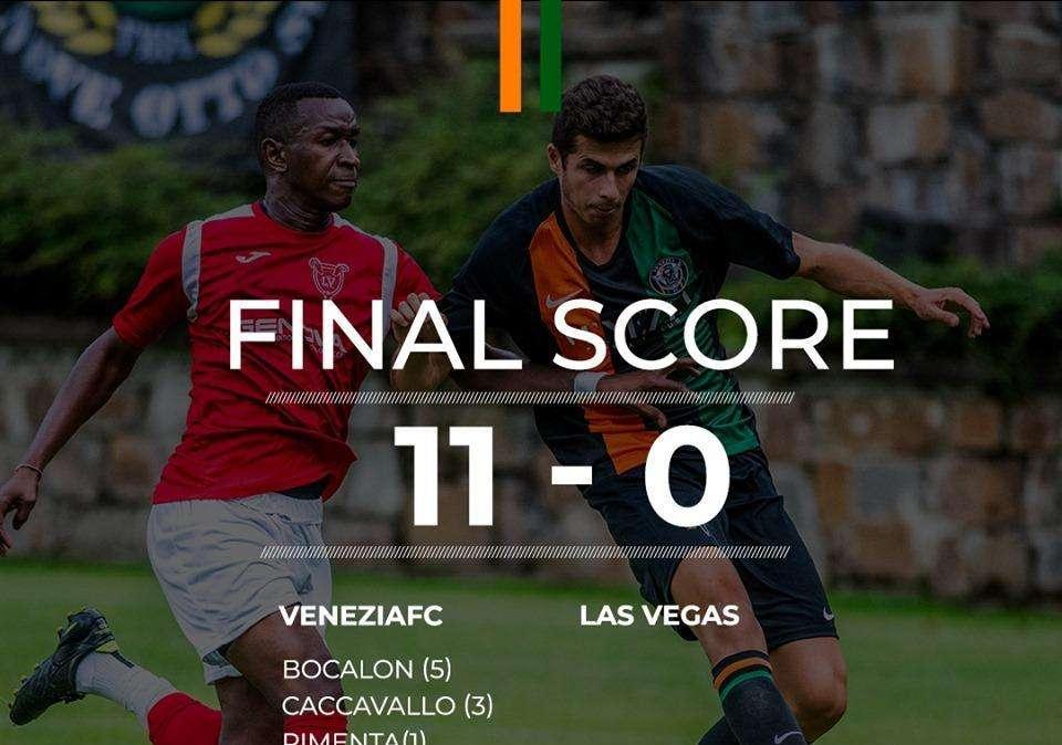 Altri quattro gol nel secondo tempo, Venezia-Las Vegas finsice 11-0