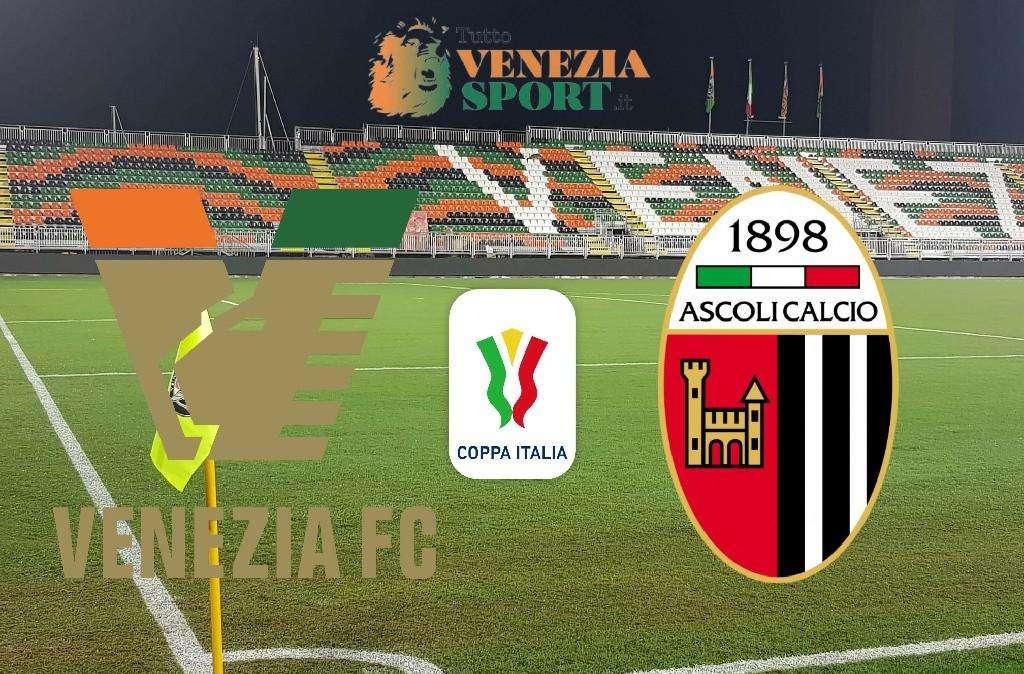 RELIVE COPPA ITALIA - Venezia-Ascoli (2-3) finita, succede di tutto nel finale, un autorete di Baudouin riporta avanti il Picchio