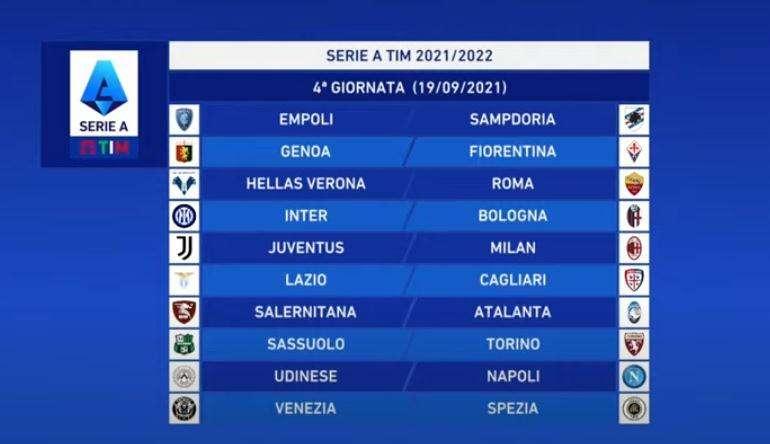 Con lo Spezia il 19 settembre la prima gara in casa, poi alla quinta si va a San Siro con il Milan
