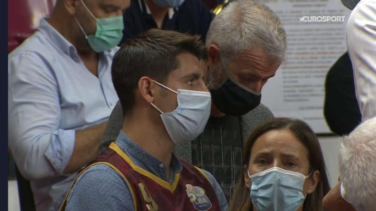 Morata al Taliercio per assistere all'esordio in Supercoppa della Reyer