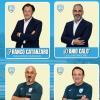 Lo staff logistico della Virtus: Catanzaro, Calò e Birtolo. Torna De Tommaso