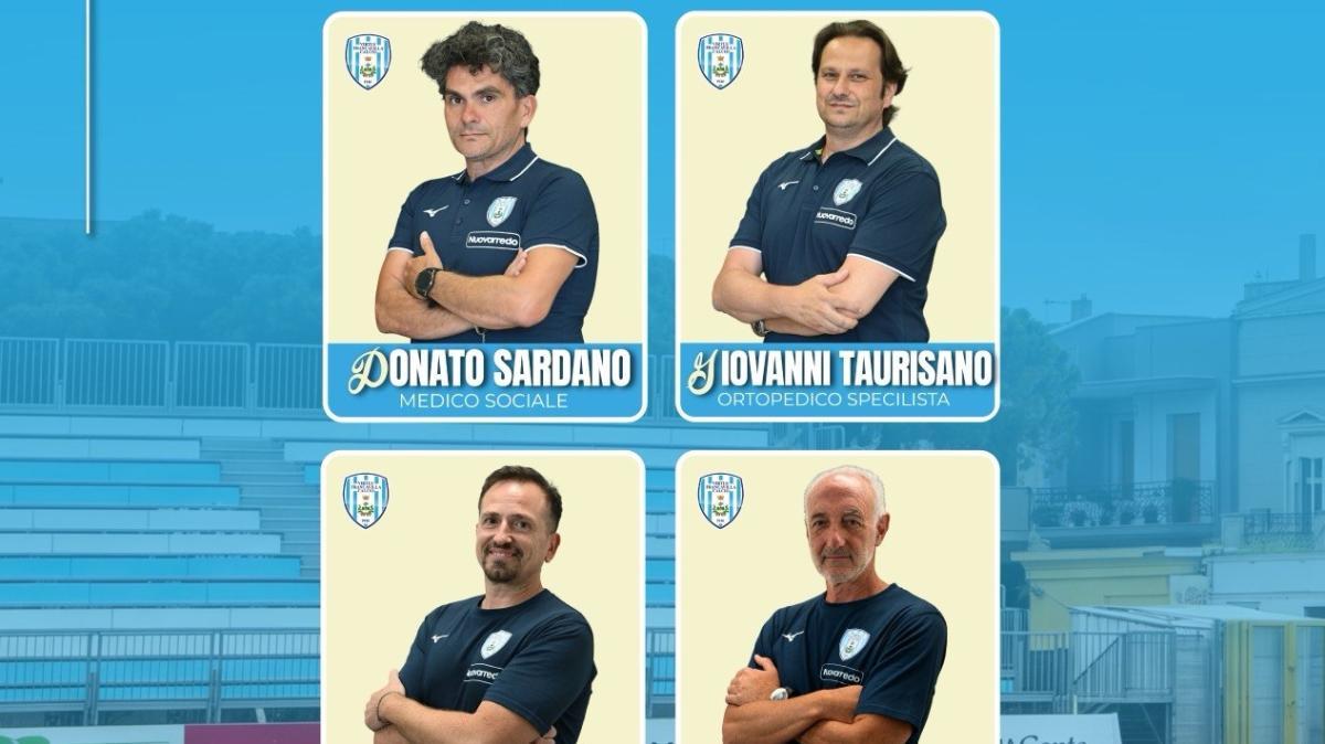 Lo staff medico della Virtus: Sardano, Taurisano, Chiurlia e Italiano