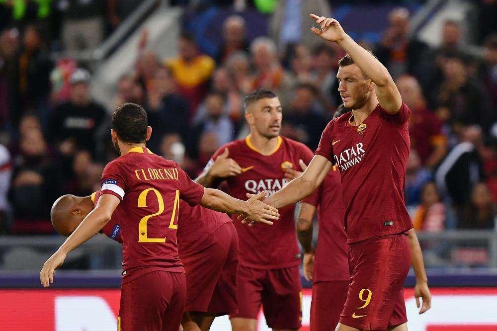  Roma-Viktoria Plzen 5-0 - Goleada giallorossa all’Olimpico: hattrick di Dzeko e gol di Ünder e Kluivert