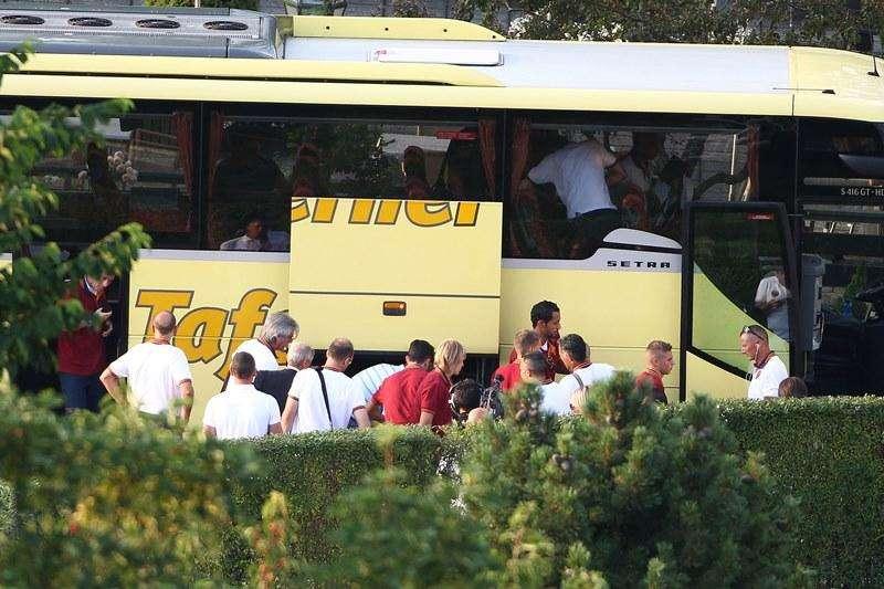 Roma, la squadra arriva a Boston