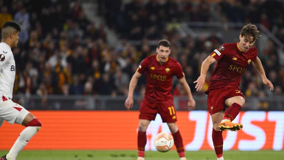 Roma-Bayer Leverkusen 1-0 - Un guizzo di Bove decide il primo round della semifinale di Europa League