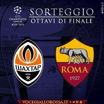 Champions League -  Shakhtar-Roma in programma il 21 febbraio, il ritorno all'Olimpico previsto per il 13 marzo