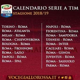 Calendario Serie A 2018/19 - Inizio contro il Torino, l'ultima contro il Parma. Il derby alla 7ª giornata. Nainggolan alla 14ª all'Olimpico. CR7 il 22 dicembre. GRAFICA!