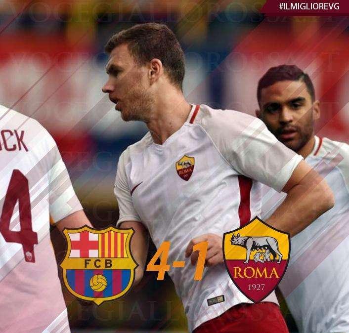 #IlMiglioreVG - Dzeko è il man of the match di Barcellona-Roma 4-1. GRAFICA!