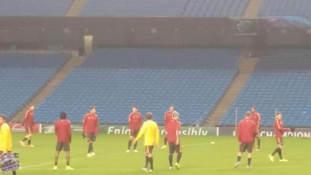 Rifinitura all'Etihad per la Roma, si allenano anche Iturbe e De Sanctis. FOTO! VIDEO!