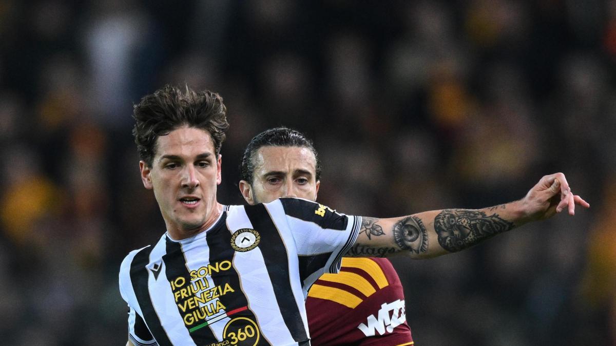 Udinese-Roma, Zaniolo in gol ma non esulta