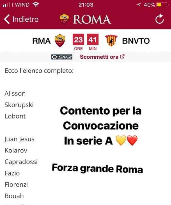 Instagram, la gioia di Bouah e Marcucci per la convocazione in Prima Squadra