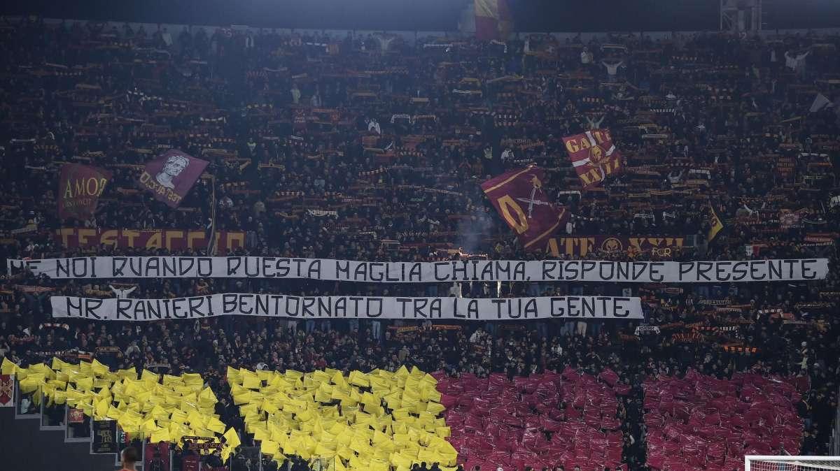Roma-Lecce, la Curva Sud omaggia il proprio allenatore: "Fino alla morte con Ranieri"