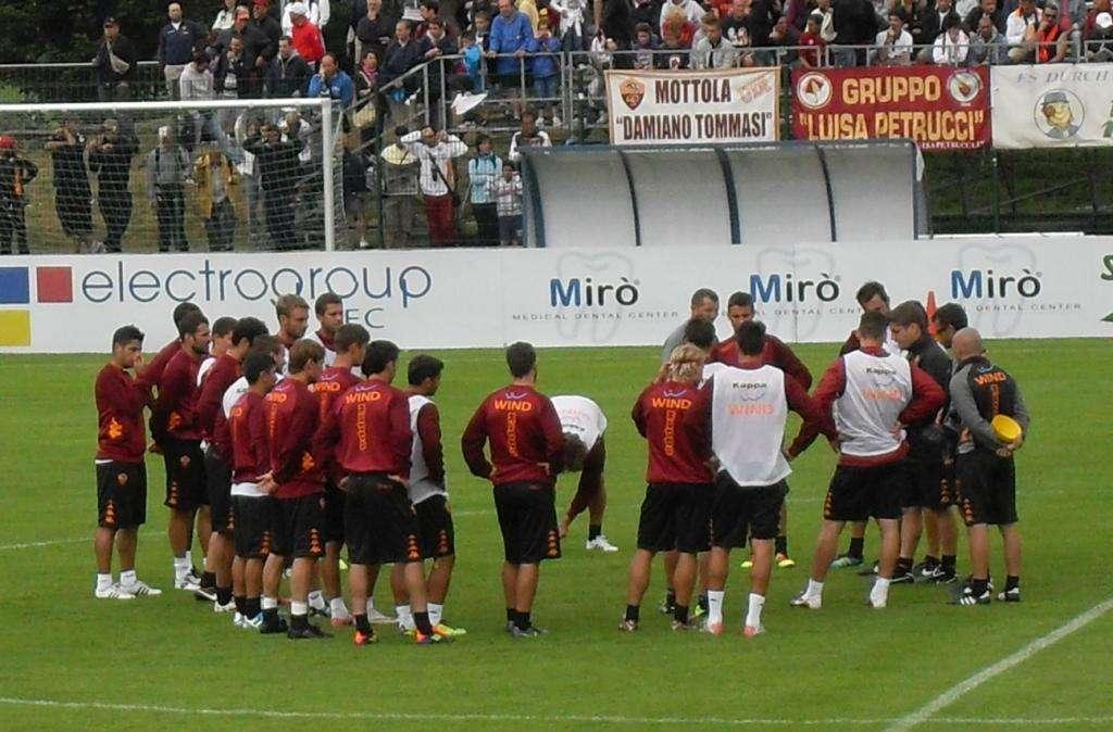 Trigoria, sessione pomeridiana in corso