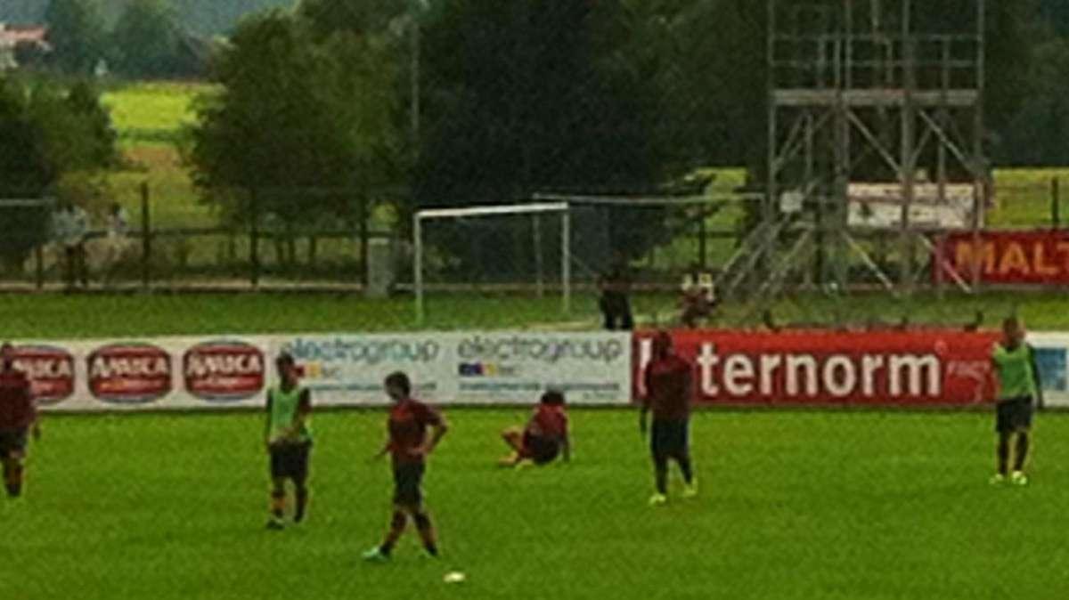 RISCONE - Lavoro tecnico e atletico nella seduta pomeridiana. Affaticamento muscolare per Osvaldo e Florenzi, lavoro in acqua per Maicon e Benatia. FOTO! VIDEO!