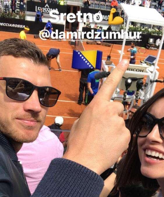 Dzeko agli internazionali di tennis per tifare Džumhur. FOTO!