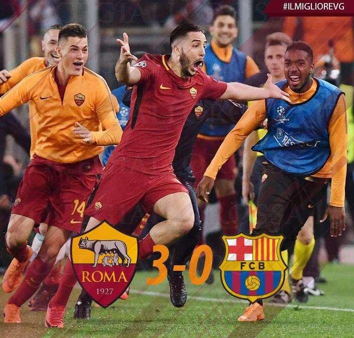 #IlMiglioreVG - Manolas è il man of the match di Roma-Barcellona 3-0. GRAFICA!