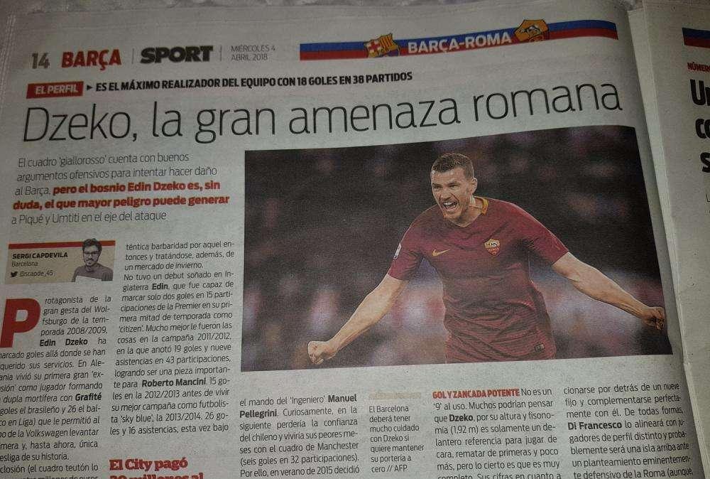 Sport - "Dzeko, la grande minaccia romana". FOTO!