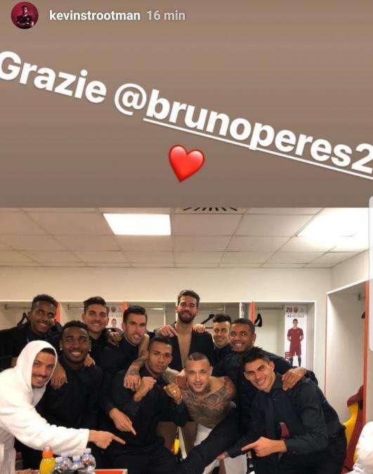 Strootman ringrazia Bruno Peres per il salvataggio dell'andata. FOTO!