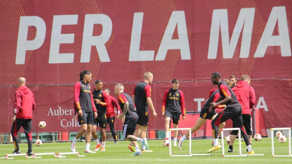 La photogallery della rifinitura della Roma alla vigilia del Milan