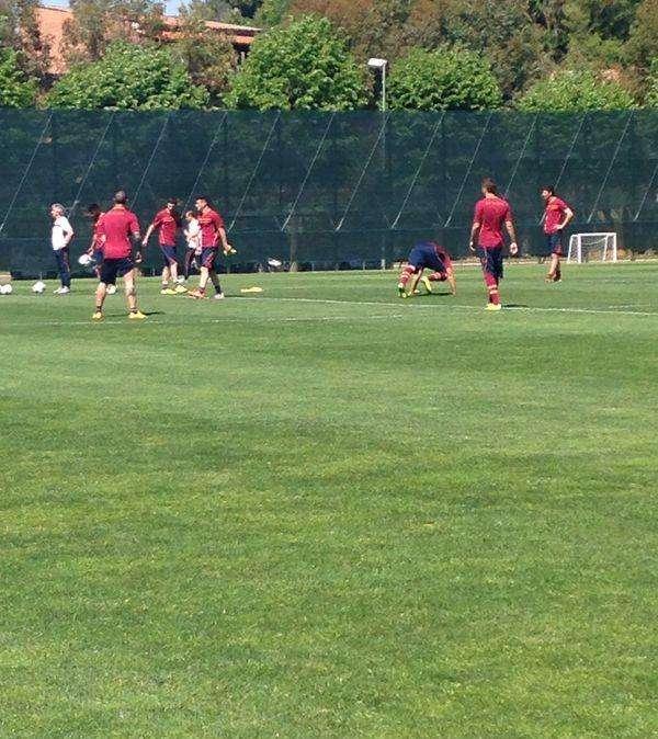 TRIGORIA - Esercitazione sui tiri in porta. Toloi in gruppo. Assenti Dodò e Romagnoli. Differenziato per Gervinho FOTO!