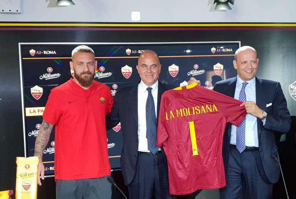Trigoria - Presentazione della partnership tra la Roma e La Molisana. Baldissoni: "Orgogliosi di questo accordo. Back sponsor? Siamo in fase avanzata. Abbiamo fiducia per lo stadio". FOTO!