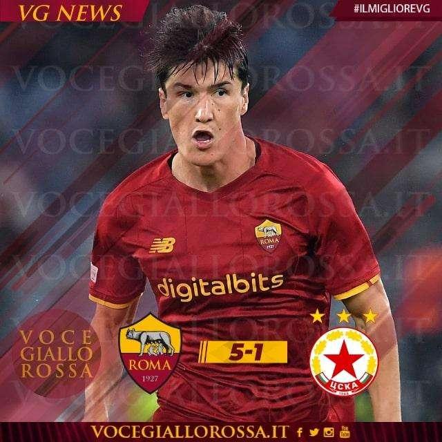 #IlMiglioreVG - Eldor Shomurodov è il man of the match di Roma-CSKA Sofia 5-1. GRAFICA!