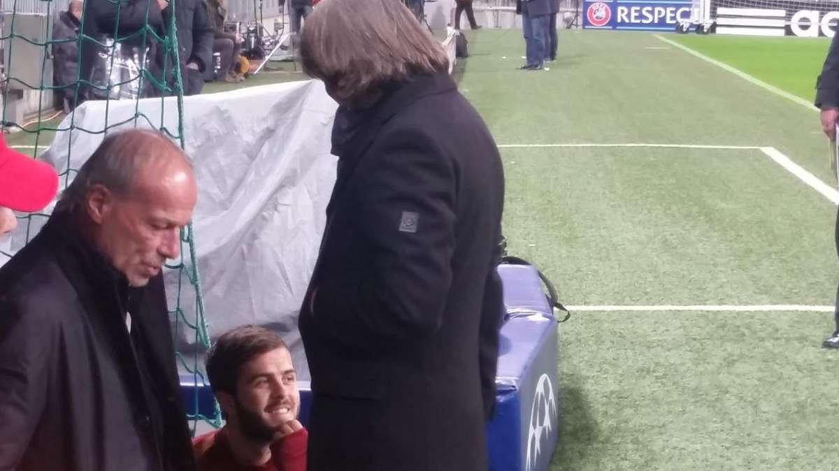 Sabatini, Conti e Pjanic a colloquio prima della rifinitura. FOTO!