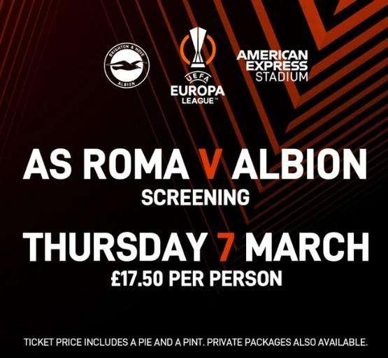 Brighton, maxischermi allo stadio per il match dell'Olimpico 