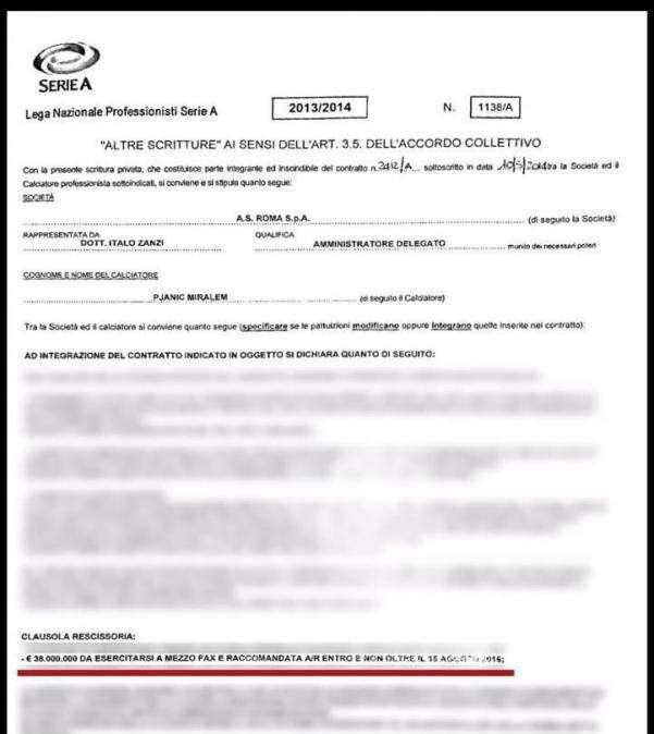 Pjanic-Roma, la scrittura privata. FOTO!