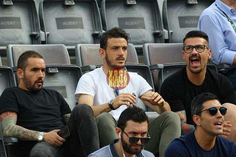 De Rossi, Florenzi, El Shaarawy e Totti assistono al match tra Fognini e Murray al Centrale del Foro Italico. FOTO!