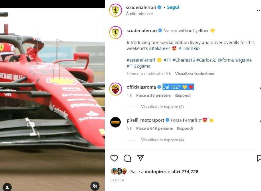 Ferrari lancia la livrea gialla: "No red without yellow". La Roma le risponde: "Dal 1927". FOTO!