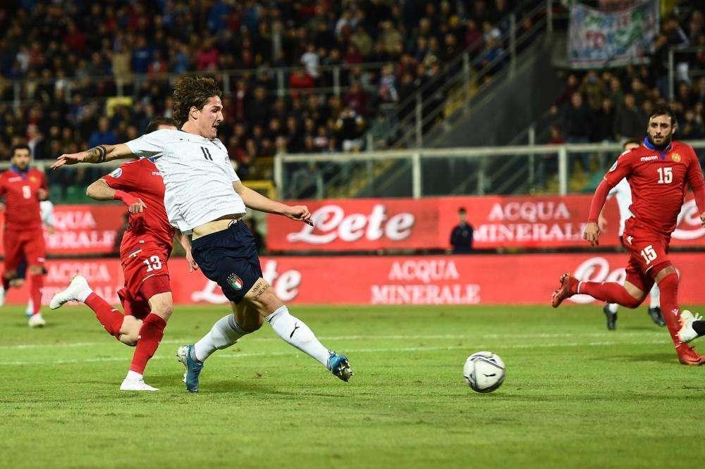 La Roma in Nazionale - Italia-Armenia 9-1 - Doppietta e assist per Zaniolo, più giovane marcatore romanista in Nazionale. Panchina per Florenzi. FOTO!
