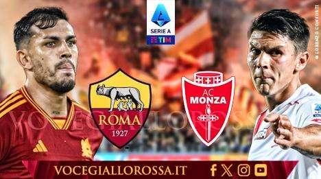 Roma-Monza 1-0 - Decide El Shaarawy nel finale, brianzoli in 10 da fine primo tempo