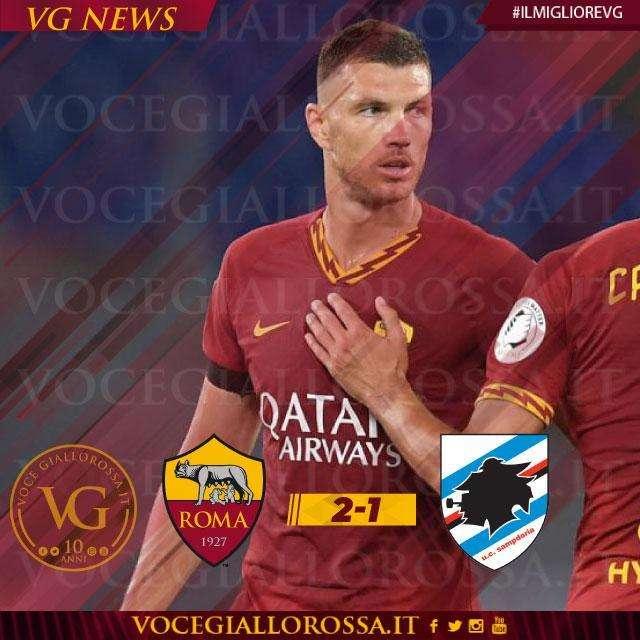 #IlMiglioreVG - Dzeko è il man of the match di Roma-Sampdoria 2-1. GRAFICA!