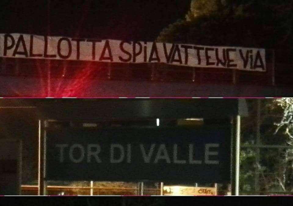 Tor di Valle, due duri striscioni contro Pallotta. Spunta anche una scritta. FOTO!