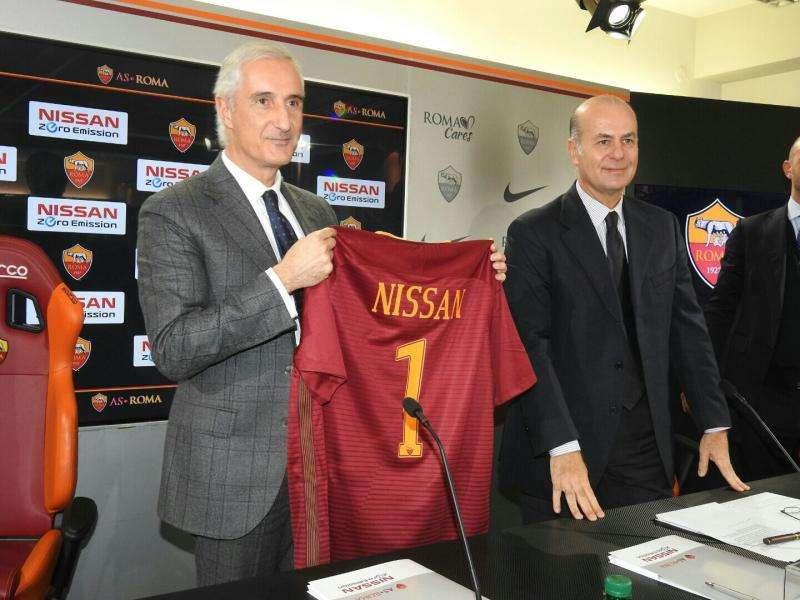 TRIGORIA - Conferenza presentazione partnership Nissan, Gandini: "Nissan e AS Roma in un percorso comune verso l'ecosotenibilità". Martucci: "Felice se Nissan avesse i naming rights del nuovo Stadio". FOTO!. 