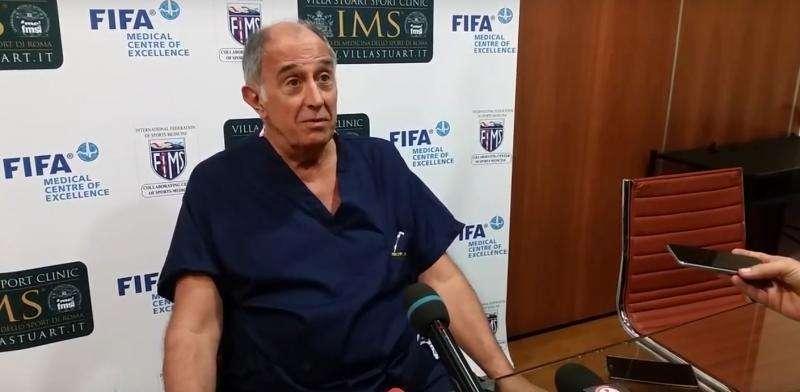 VILLA STUART - Perfettamente riuscito l'intervento al ginocchio di Florenzi. Dott. Del Vescovo: "È andato tutto bene". Prof. Mariani: "Problema crociati? A Roma c'è il Papa...". FOTO! VIDEO!