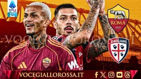 Roma-Cagliari 2-0 - Un gol per tempo e Malen vince la partita