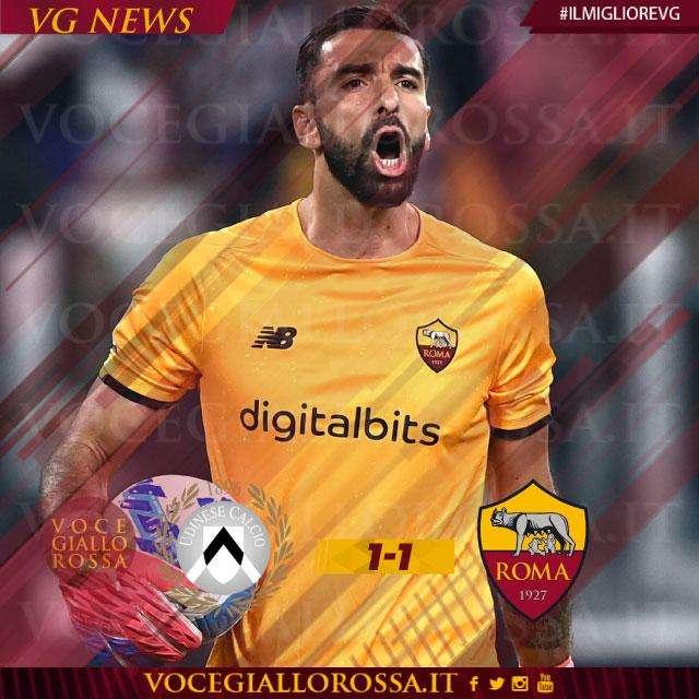#IlMiglioreVG - Rui Patricio è il man of the match di Udinese-Roma 1-1. GRAFICA!
