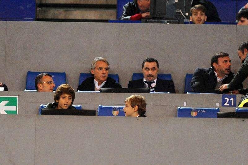 Mancini in tribuna per Roma-Bologna