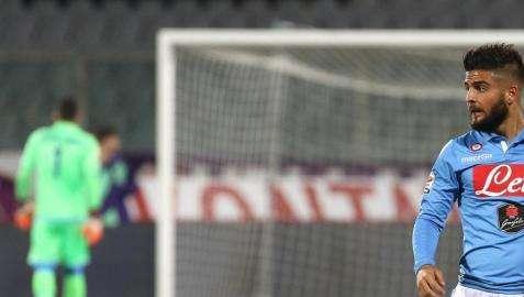 Insigne in campo contro la Roma