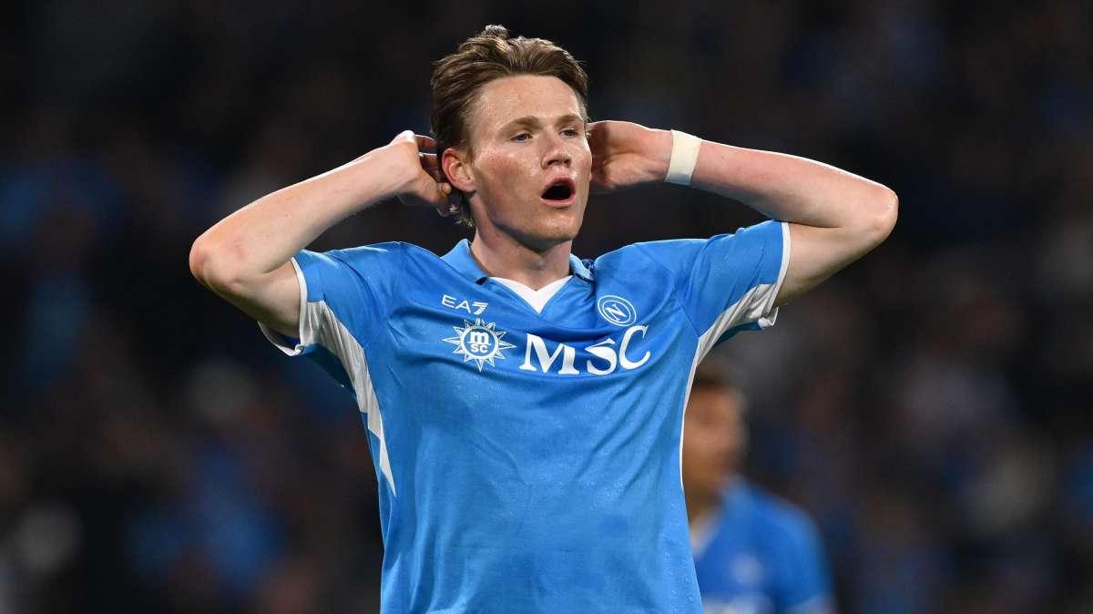 Napoli, pari con la Casertana: torna in campo McTominay