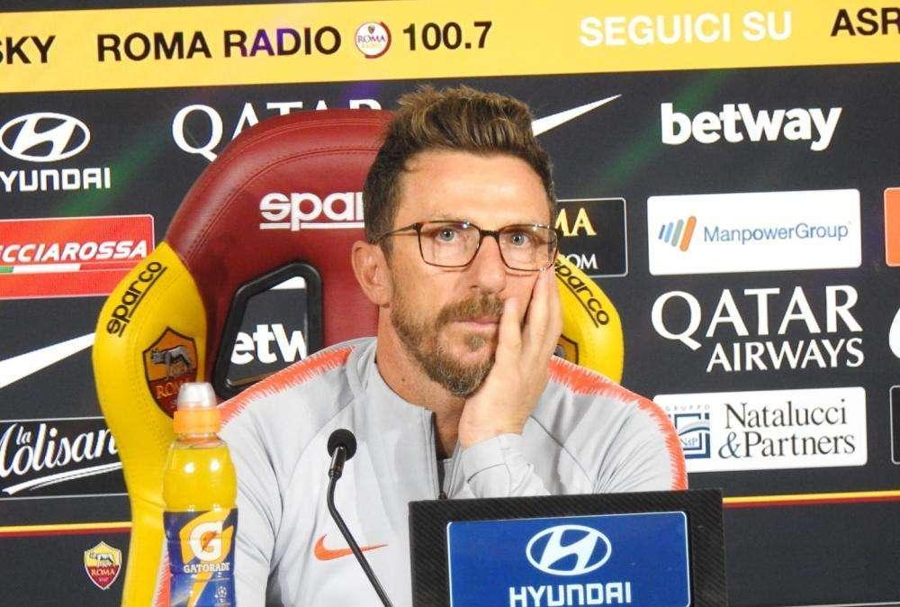 TRIGORIA - Di Francesco: "Empoli squadra in salute. Kolarov out, giocano Lu. Pellegrini, Manolas, Lo. Pellegrini e Dzeko. Dobbiamo aspettare Schick"