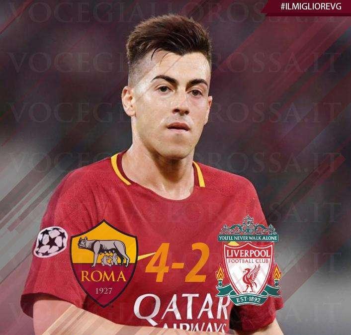 #IlMiglioreVG - El Shaarawy è il man of the match di Roma-Liverpool 4-2. GRAFICA!