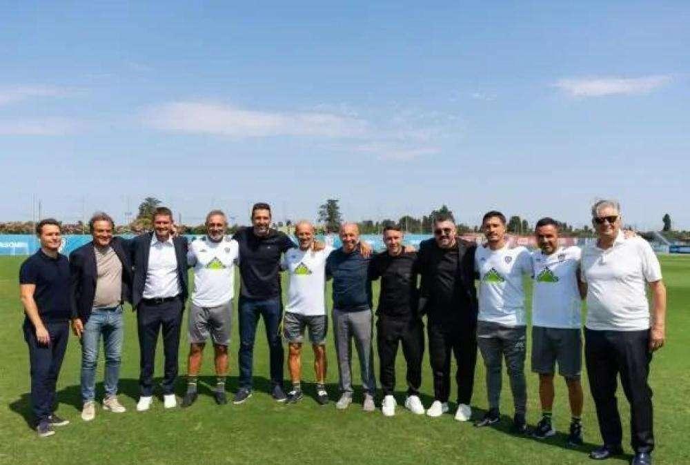 Gattuso e Buffon all'allenamento del Cagliari